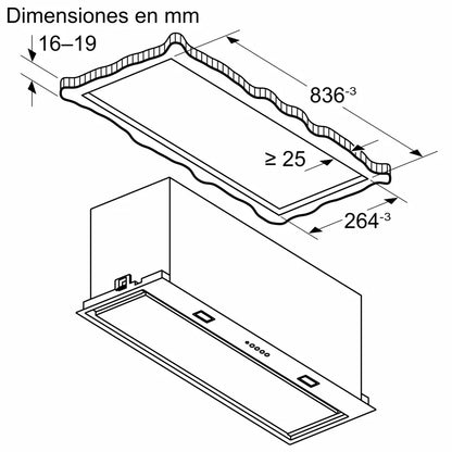 Exaustor Integrável Bosch DLN88PC60 | 780 m³/h, A++, 86cm