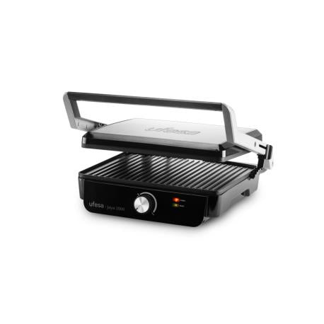 Grelhador UFESA Jaya | 2000W, Placas Antiaderentes, 29x24,5 cm, Prateado