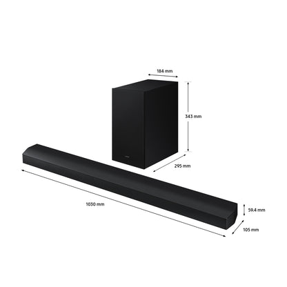 Soundbar Samsung HW-B750D/ZF | 5.1 canais, Subwoofer sem fios