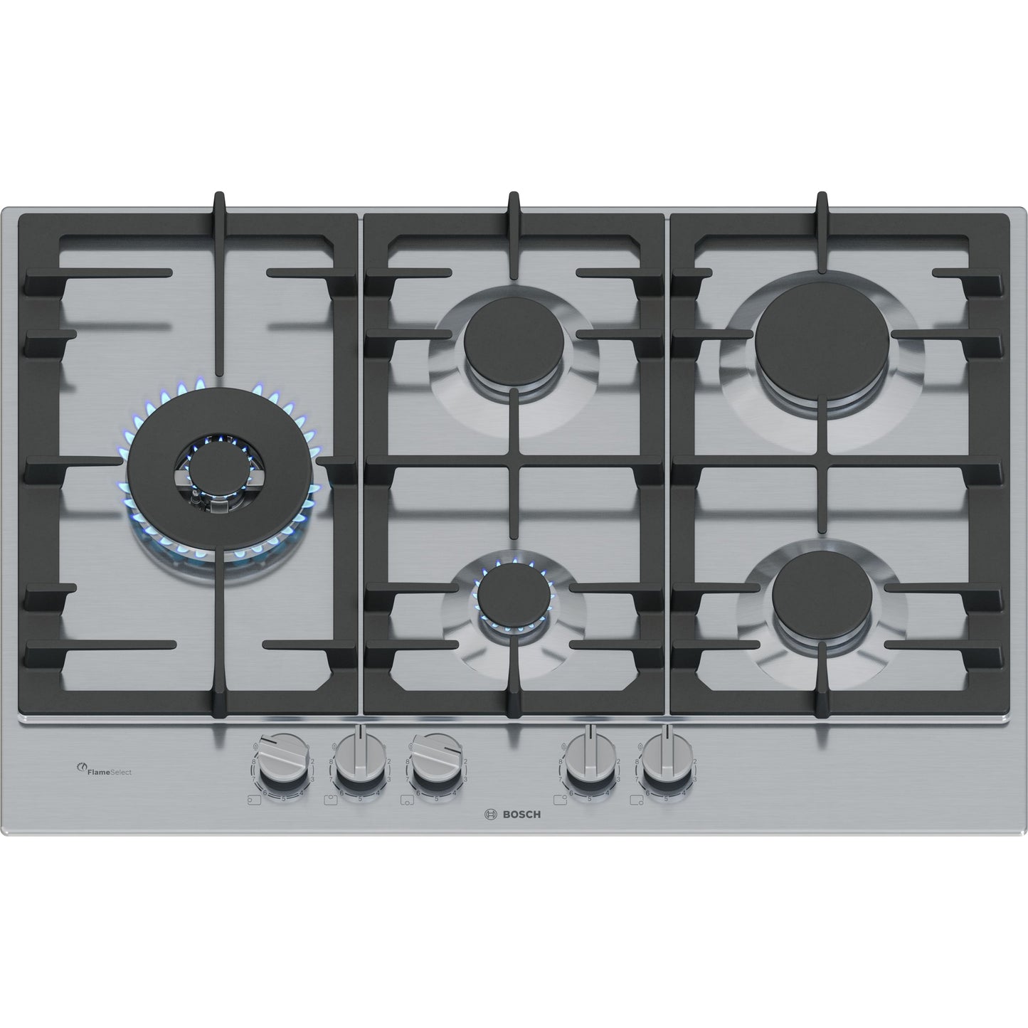 Placa a Gás Bosch PCS7A5I90 | 5 queimadores, FlameSelect, Inox