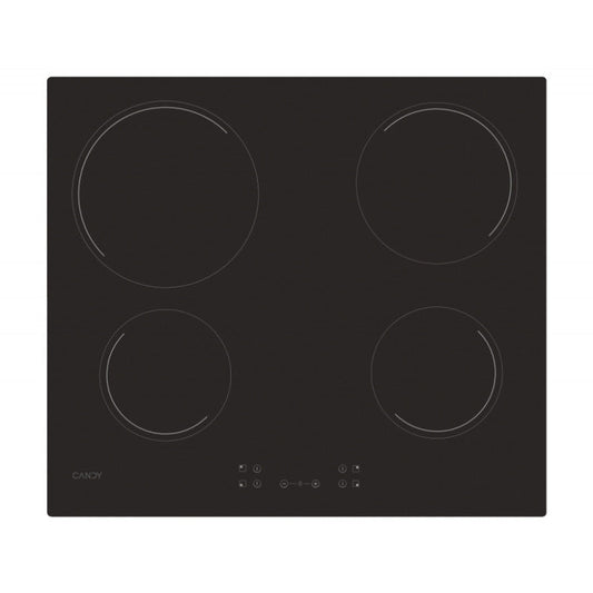 Placa Vitrocerâmica Candy Timeless CH64CCB | 59cm, 4 zonas, 6500W, Preto