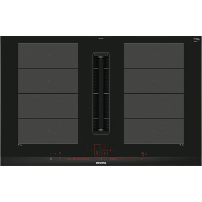 Siemens iQ700 EX875LX67E placa Preto, Aço inoxidável Encastre 80 cm Placa com zona de indução 4 zona(s)