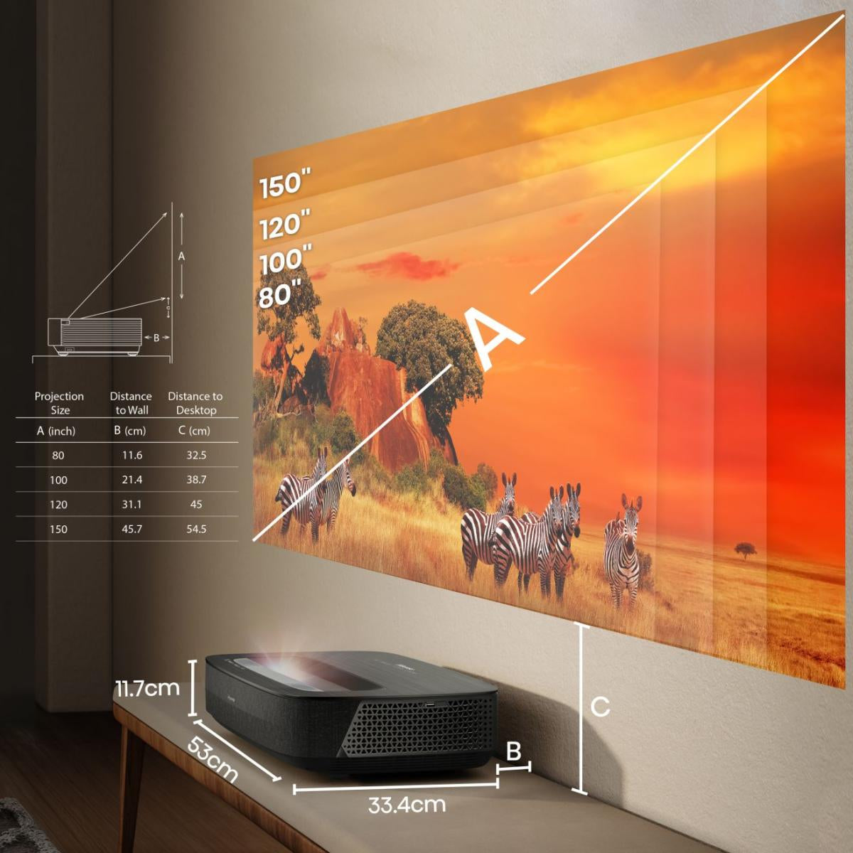 TV Hisense PL2 | 80-150", 4K, Laser