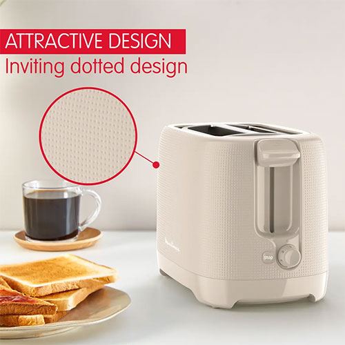 Torradeira Moulinex LT2M0B10 Morning | 2 Fendas Largas, 850W, 7 Níveis de Tostagem, Creme