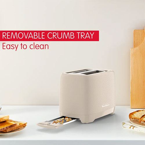 Torradeira Moulinex LT2M0B10 Morning | 2 Fendas Largas, 850W, 7 Níveis de Tostagem, Creme