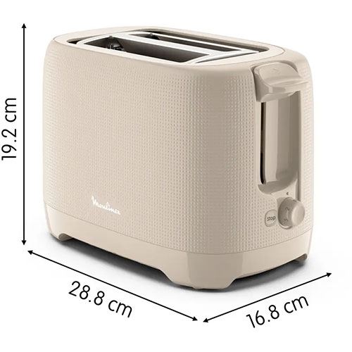 Torradeira Moulinex LT2M0B10 Morning | 2 Fendas Largas, 850W, 7 Níveis de Tostagem, Creme