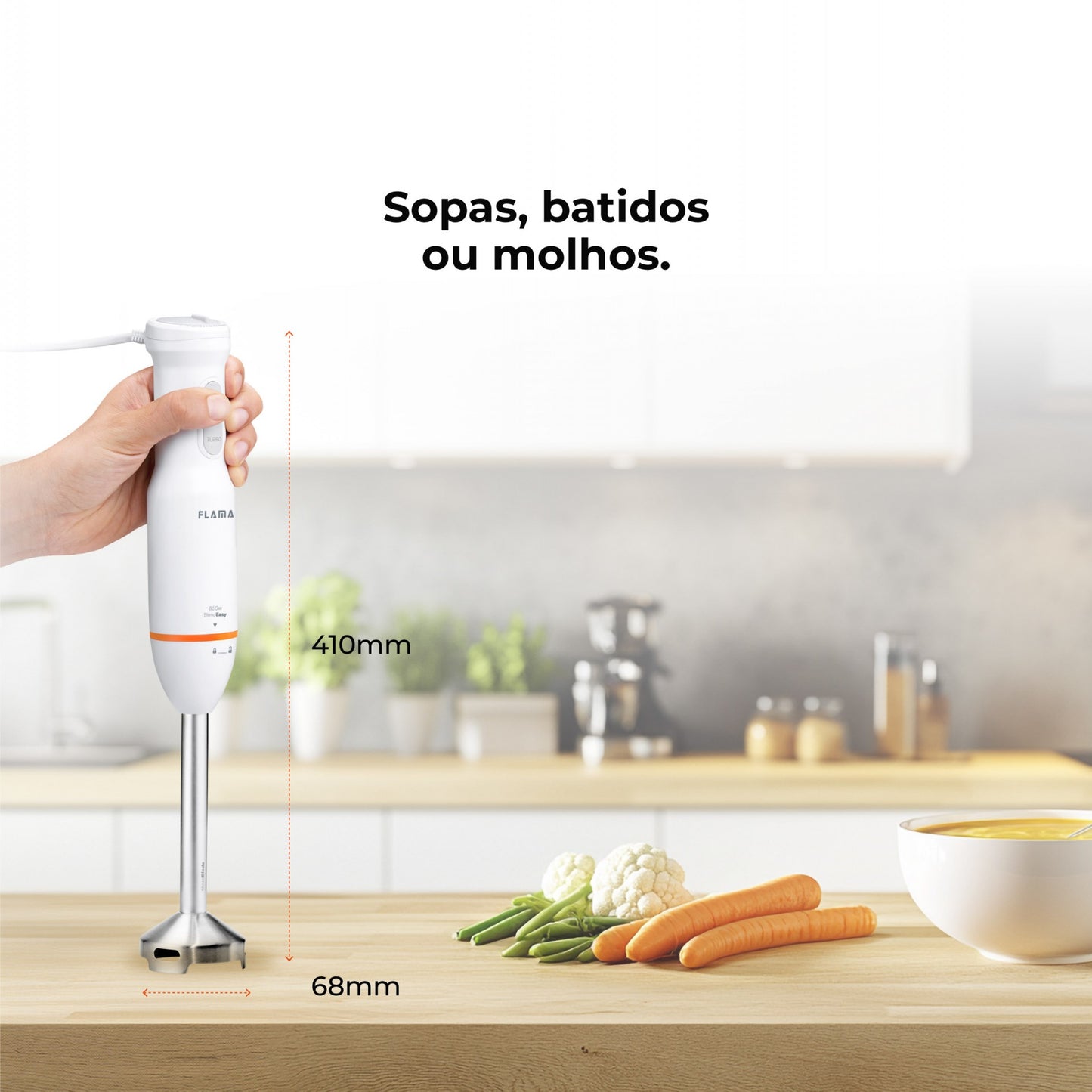 Varinha Mágica FLAMA 2032FL BlendEasy QuadBlade | 850W, 15 Vel.