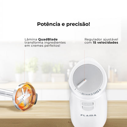 Varinha Mágica FLAMA 2052FL BlendEasy QuadBlade | 850W, 15 Vel.