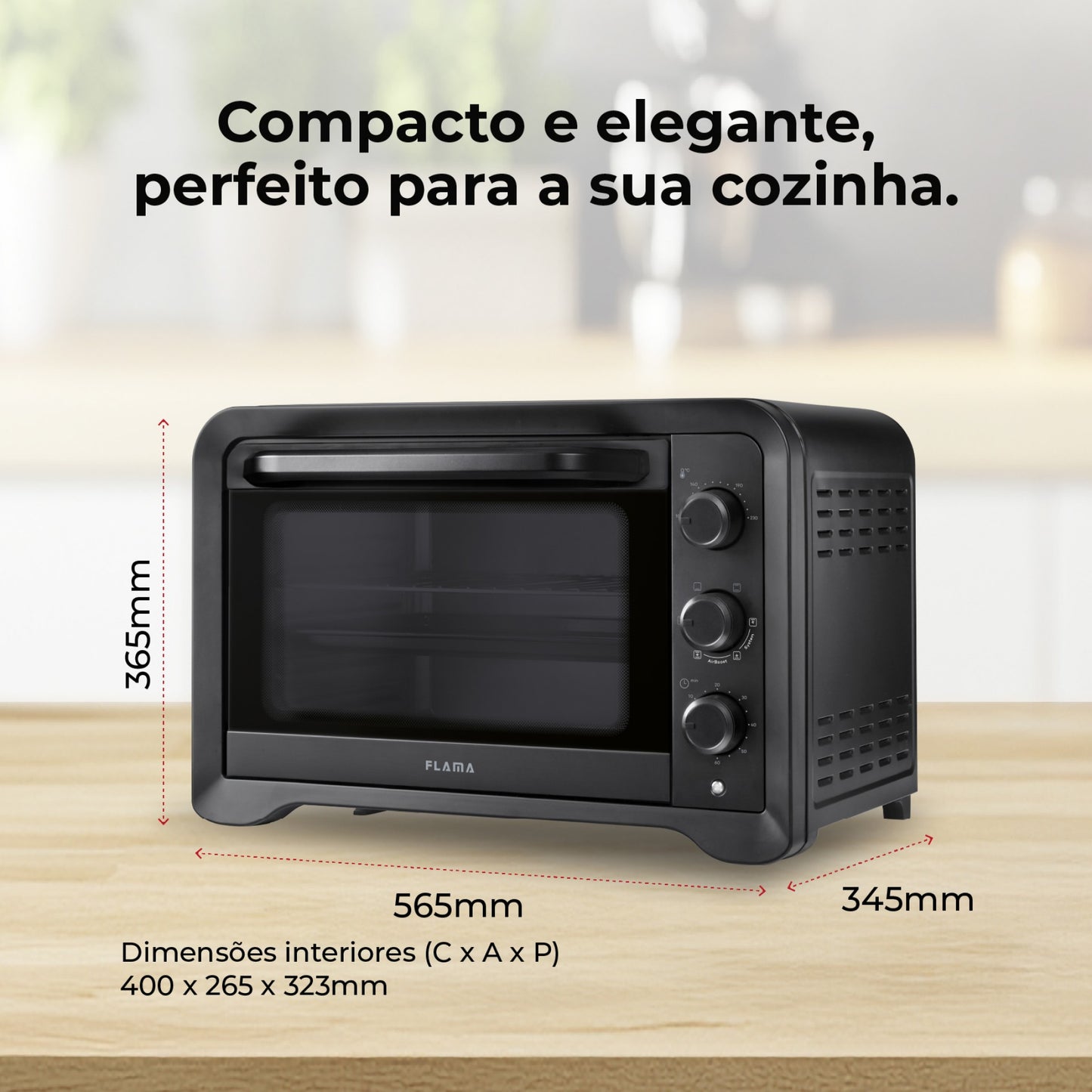 Mini Forno FLAMA 1538FL | 45L, Conveção, 2000W
