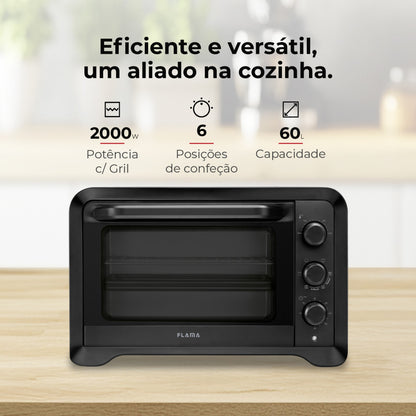 Mini Forno FLAMA 1539FL | 60L, Conveção, 2000W