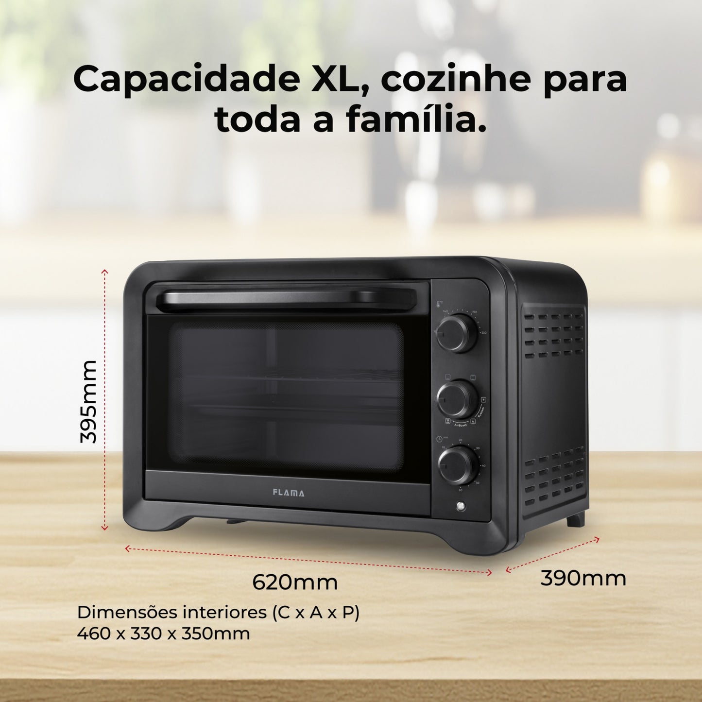 Mini Forno FLAMA 1539FL | 60L, Conveção, 2000W