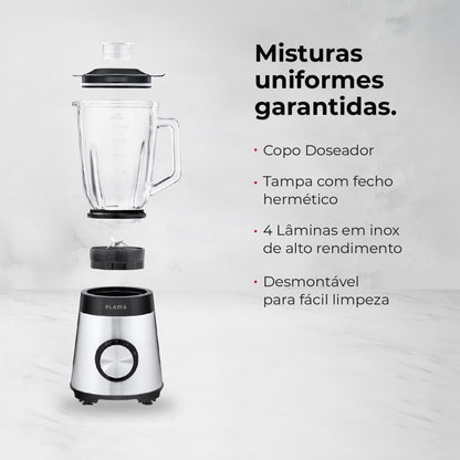 Liquidificadora FLAMA 2237FL | 1300W, 1.5L, 2 Velocidades