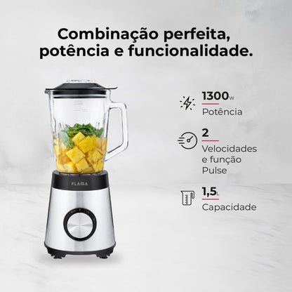 Liquidificadora FLAMA 2237FL | 1300W, 1.5L, 2 Velocidades