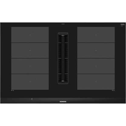 Siemens iQ700 EX875LX67E placa Preto, Aço inoxidável Encastre 80 cm Placa com zona de indução 4 zona(s)