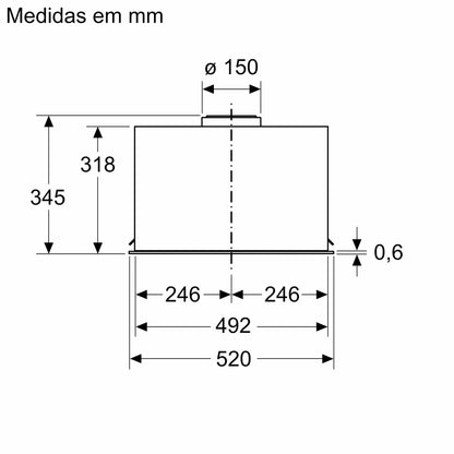 Exaustor Integrável Balay 3BF356EX | 740 m³/h, Classe B, Inox
