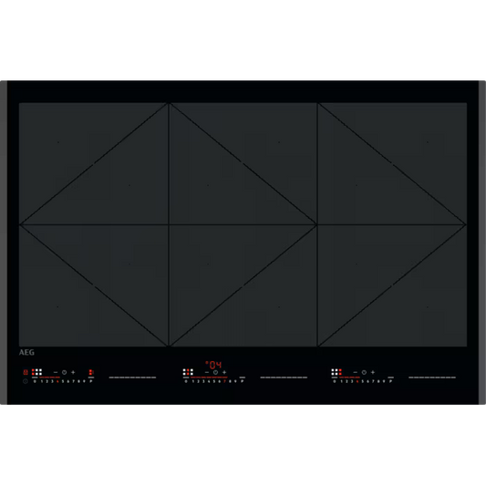 Placa de indução AEG TR84IT00FB | 80cm, 6 zonas, Touch Display