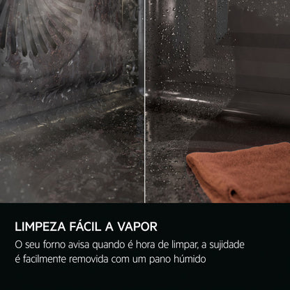 Forno Elétrico AEG TP9SB831AB | 70L, Vapor, Wi-Fi