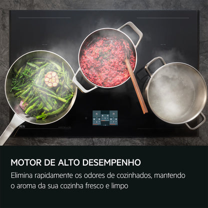 Chaminé AEG GV77D91SB | 760 m³/h, Preto, Classe A+