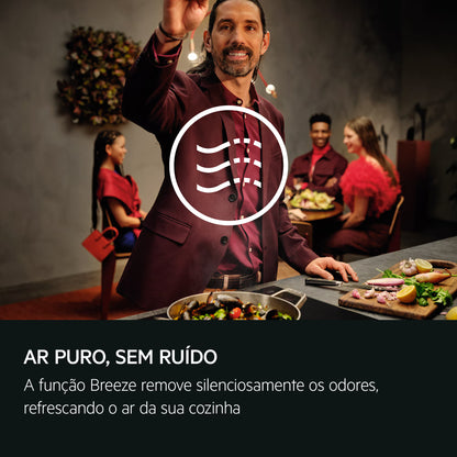 Chaminé AEG GV77D91SB | 760 m³/h, Preto, Classe A+