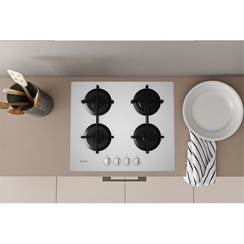 Placa a Gás Indesit ING 61T/WH | 59cm, 4 zonas, 7300W, Branco, Encastre