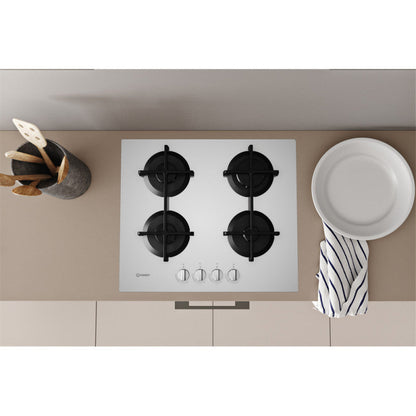 Placa a Gás Indesit ING 61T/WH | 59cm, 4 zonas, 7300W, Branco, Encastre