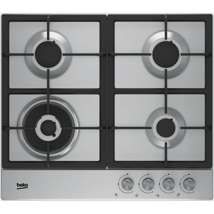 Placa a Gás Beko HIAW64225SX | 4 Queimadores, Aço Inox, Ignição Elétrica
