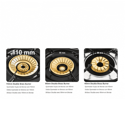 Fogareiro Haeger Triple Safine | 3 Queimadores, Inox, Ignição Automática