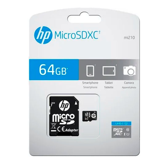 Cartão de Memória HP mi210 | 64GB, microSDXC, Classe 10 U1