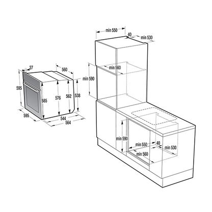 Forno Encastre HISENSE BFS615S8B | 77L, A+, Vapor