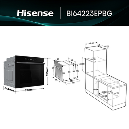 Forno HISENSE BI64223EPBG | 78L, A++, Pirolítico