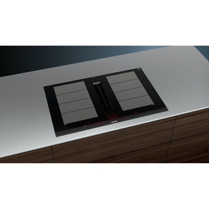 Siemens iQ700 EX875LX67E placa Preto, Aço inoxidável Encastre 80 cm Placa com zona de indução 4 zona(s)