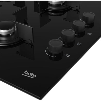 Placa a Gás Beko HING 64120 SB | 65 cm, 4 Zonas, Preto