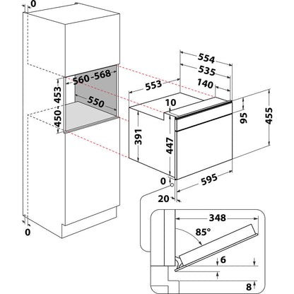 Micro-ondas de Encastre Whirlpool W11 MW161 | 900W, 40l, Preto