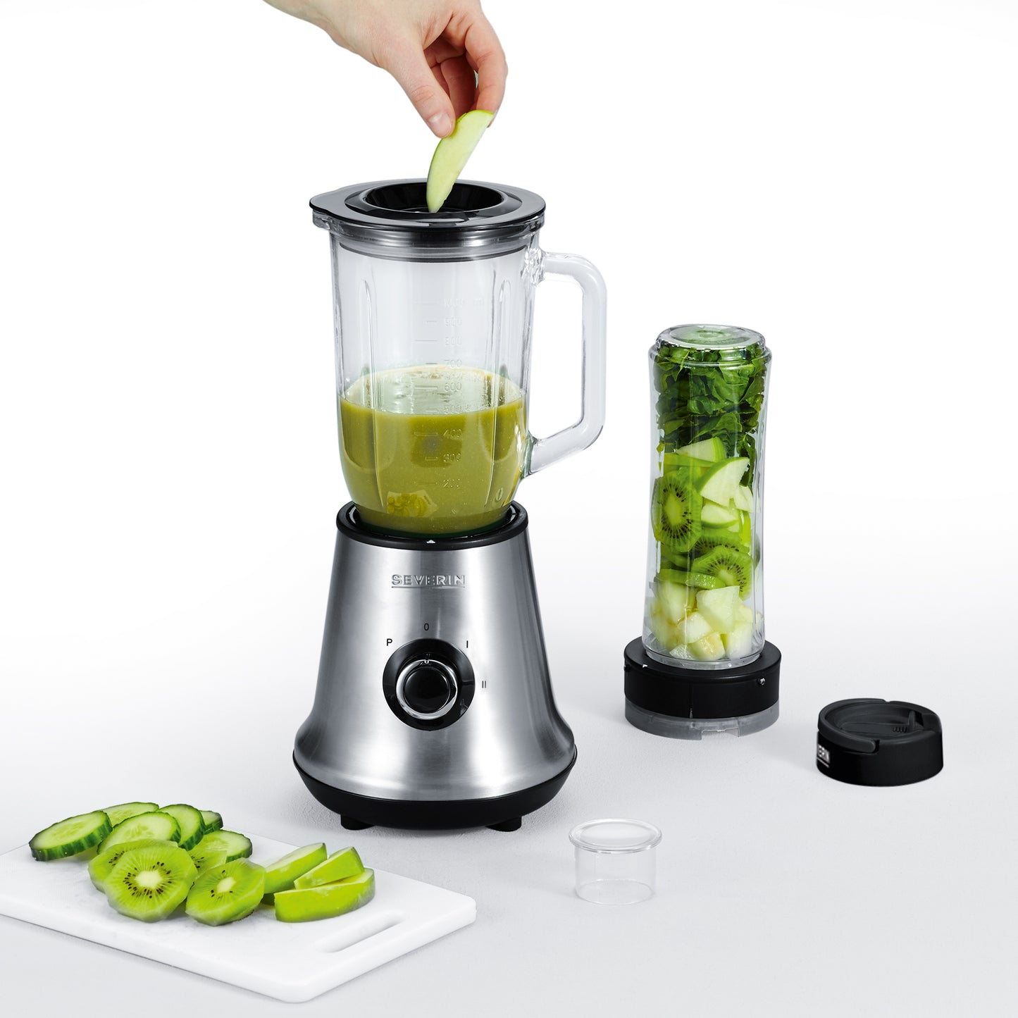 Liquidificadora Severin SM3737 | 500W, Jarro vidro 1L, Garrafa Mix & Go 600ml