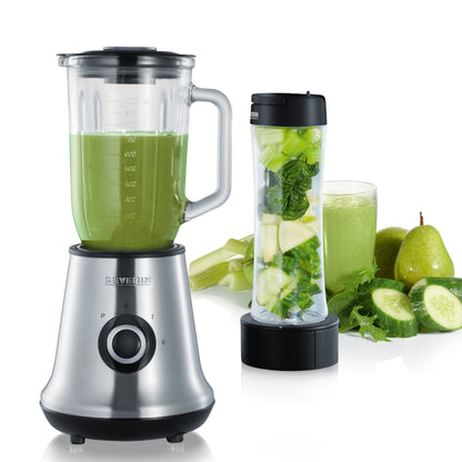 Liquidificadora Severin SM3737 | 500W, Jarro vidro 1L, Garrafa Mix & Go 600ml