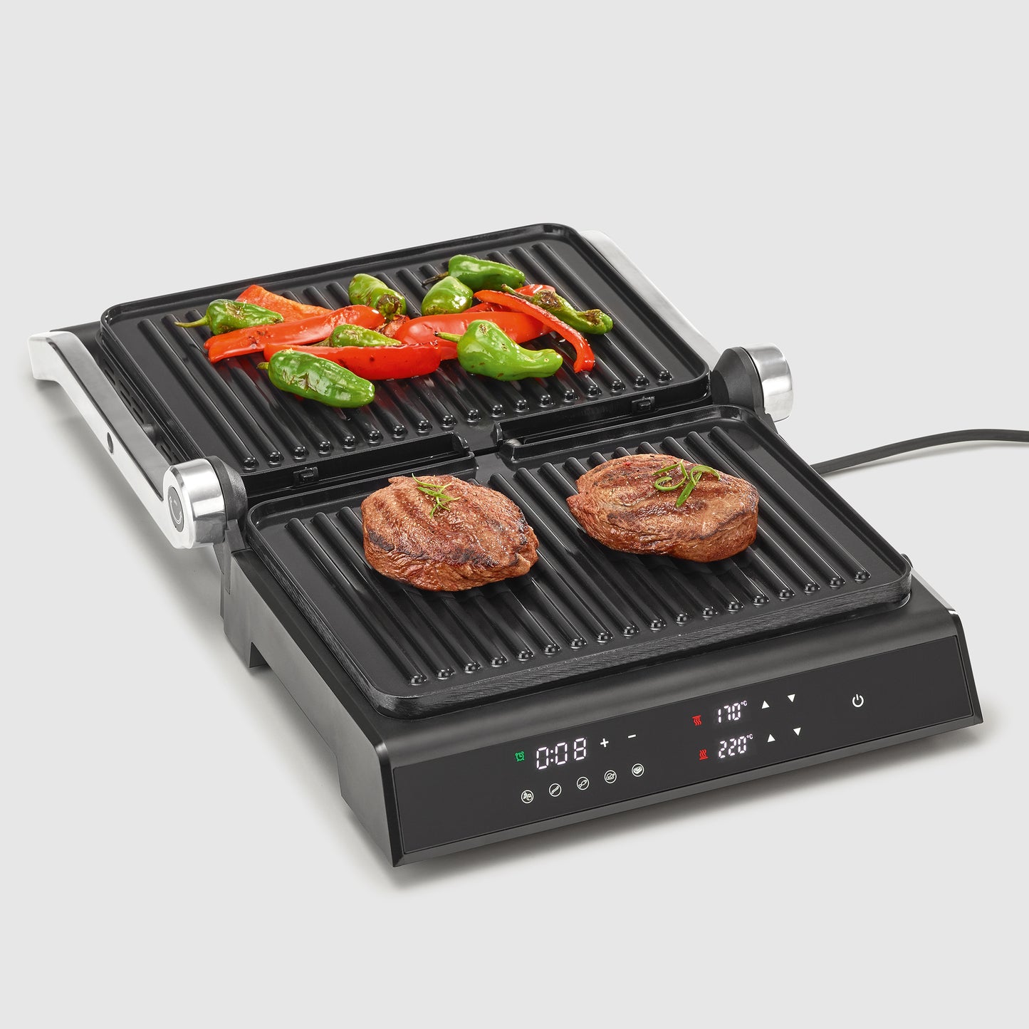 Grelhador Severin KG 2399 | 2000W, Placas cerâmicas, 5 programas