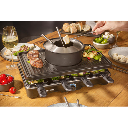 Grelhador Raclette Severin RG2347 | 8 Pessoas, Antiaderente, 1400W