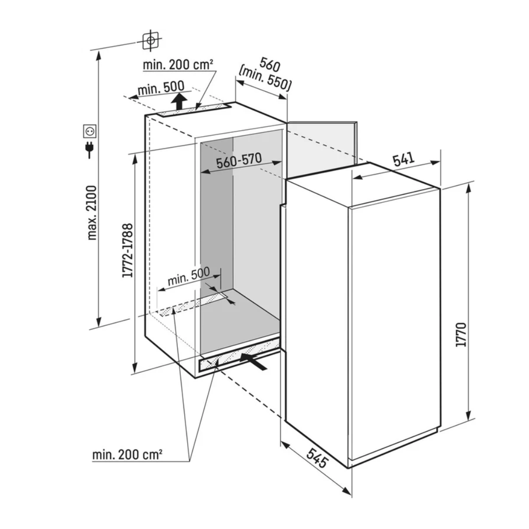Frigorífico Encastre Liebherr IRBSd 5120 | 294L, Classe D, 177cm