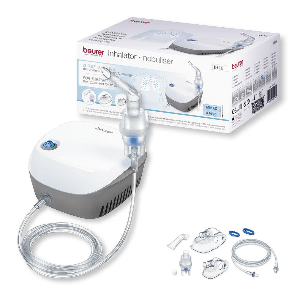 Nebulizador Beurer IH18 | >0.18 ml/min, Desinfetável, Médico