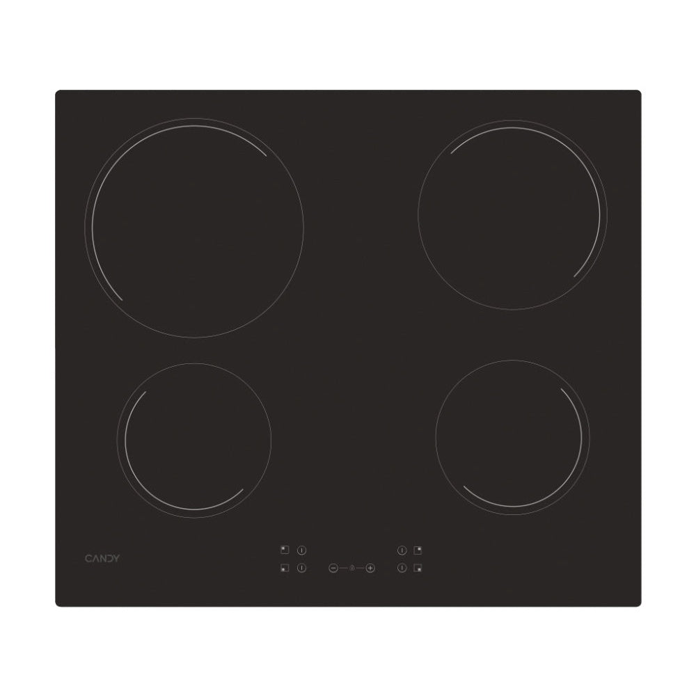 Placa Vitrocerâmica Candy Timeless CH64CCB | 59cm, 4 zonas, 6500W, Preto