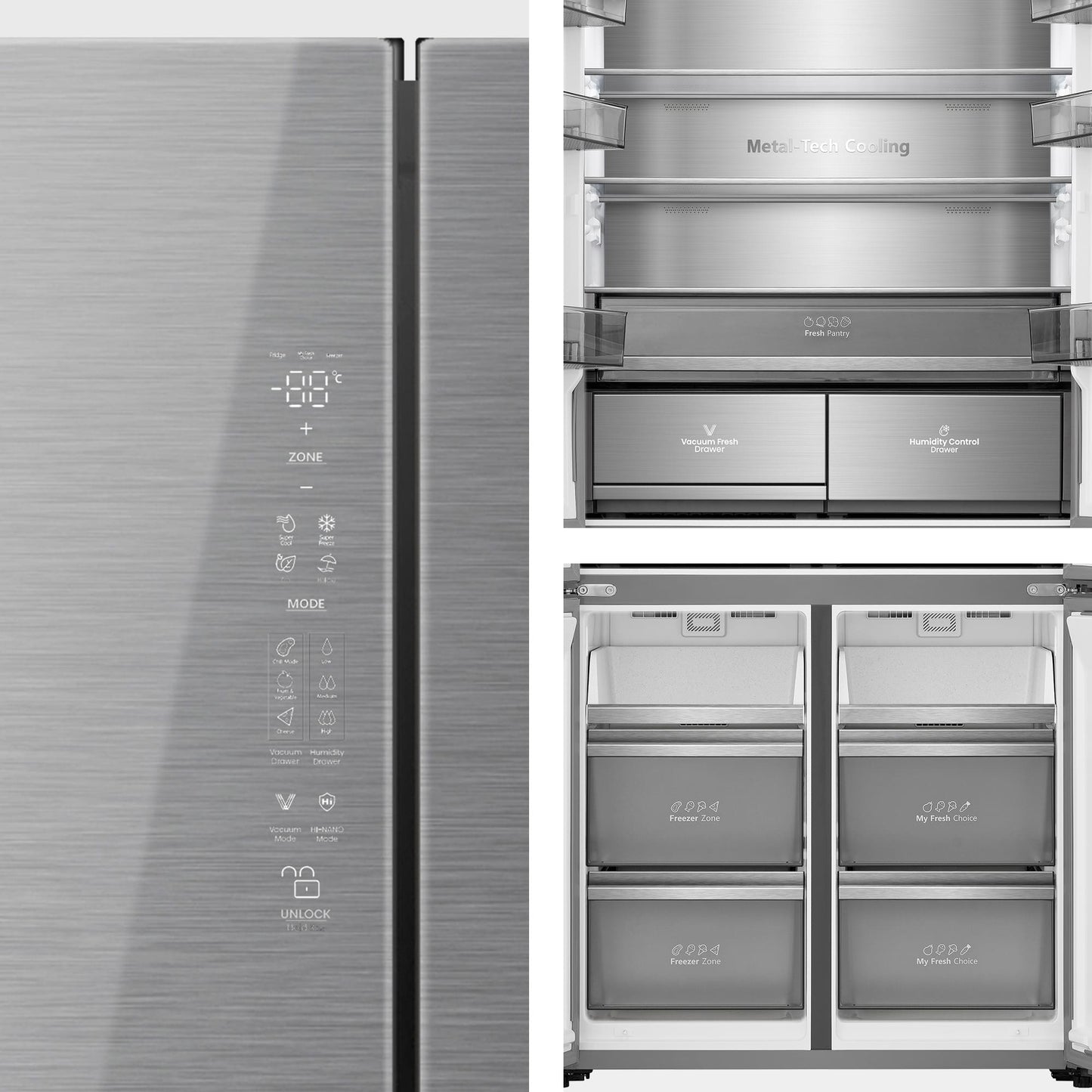 Frigorífico Americano Hisense RQ5P605NSVE | 591L, No Frost, Classe E