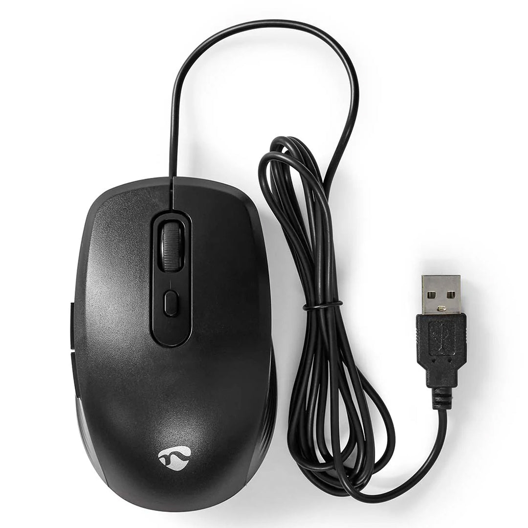 Rato com Fio NEDIS MSWD500BK | 6 botões, 1600DPI