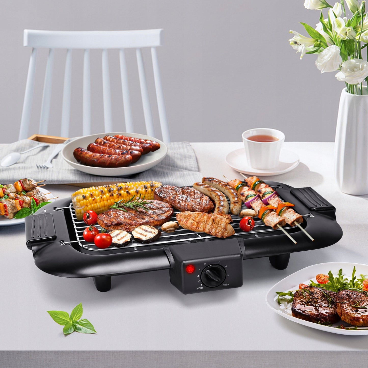 Grelhador Beltax BBQ 3620 | 2000W, Termostato, Interior/Exterior