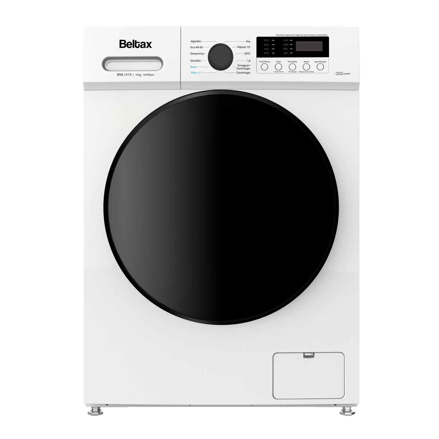 Máquina de Lavar Roupa Beltax BML1410 | 10kg, 1400 rpm, Inverter