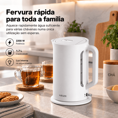 Jarro Elétrico HAEGER Midday | 1.7L, 2200W, 360°