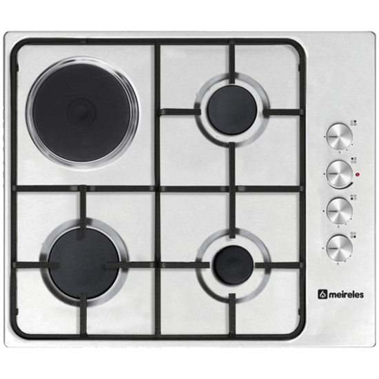 Placa Combinada MEIRELES MG 3631 X | 3 gás + 1 eléc, 60cm, 6750W