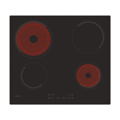 Placa Vitrocerâmica Candy Timeless CH64CCB | 59cm, 4 zonas, 6500W, Preto