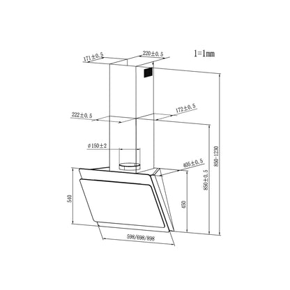 Chaminé Candy CDG7CBP8B | 70 cm, 645 m³/h, Classe A++