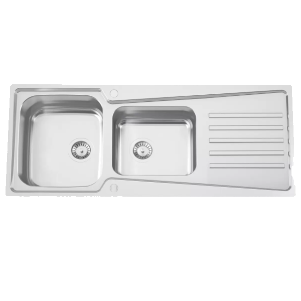 Lava-Loiça RODI Evolution 116 Flat | 2 cubas, Polido, Encastrar