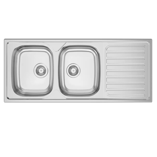 Lava Loiça RODI Okio Line 120 Flat | Inox, 2 Cubas, Encastrar